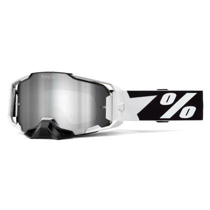 Masque cross 100% ARMEGA RENEN STARBLEED - Mirror Silver 2024 - Blanc / Noir