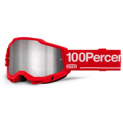 Masque cross 100% ACCURI 2 Wolg - Ecran Mirror Silver 2025 - Rouge