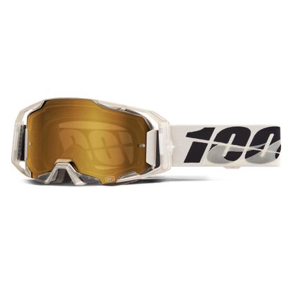 100% ARMATIC Pitch - Mirror True Gold screen 2025 Cross mask - White / Black