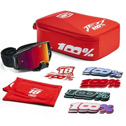 100% ARMEGA HIPER LE JETT LAWRENCE - Red Mirror Screen 2026 Cross mask - Black / Red Ref : CE1555 / 50003-00019 
