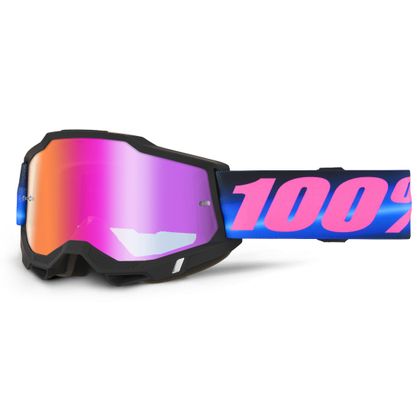 Masque cross 100% ACCURI 2 SUPERDOME- Mirror Dark Rose 2026 - Noir / Rose