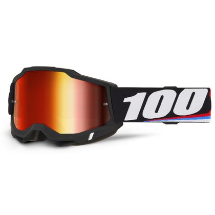 Masque cross 100% ACCURI 2 MAGNUS- Mirror Rouge 2026 - Noir