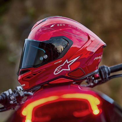 Casque intégral Alpinestars S-R7 A-CORE BRILLANT - Rouge / Blanc