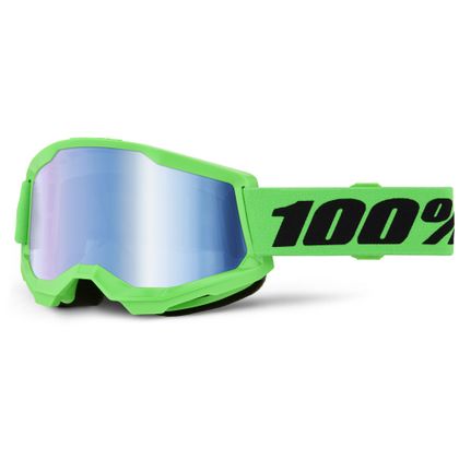 100% STRATA 2 Neon Grün - Blauer Spiegel 2026 Crossbrille