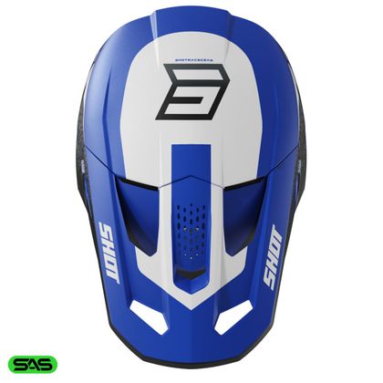 Casque cross Shot SPEED HYBRID 2025 - Bleu / Fumé