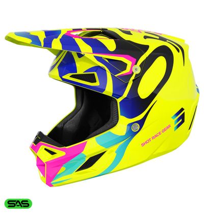 Casque cross Shot SPEED KID GHOST - Noir / Jaune Ref : SO3042 