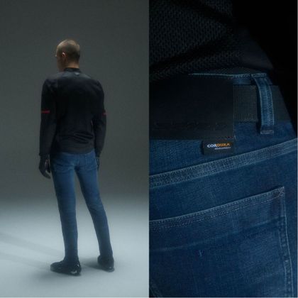 Jean Moto Spidi J-FIT SUPERSLIM TECH - Straight - Bleu