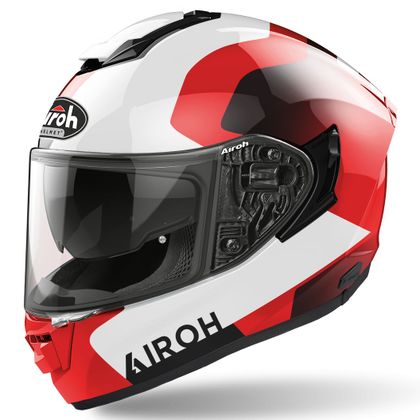 Casco Airoh ST 501 - DOCK - RED GLOSS - Rosso / Bianco Ref : AR1198 