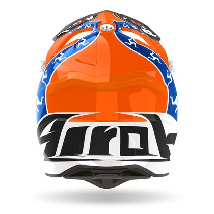 Casco de motocross Airoh STRYKER - HAZZARD 2023 - Naranja / Azul
