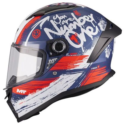 Casque intégral MT HELMETS STINGER 2 - ROCKET ENFANT - Bleu / Blanc Ref : MTH0199 