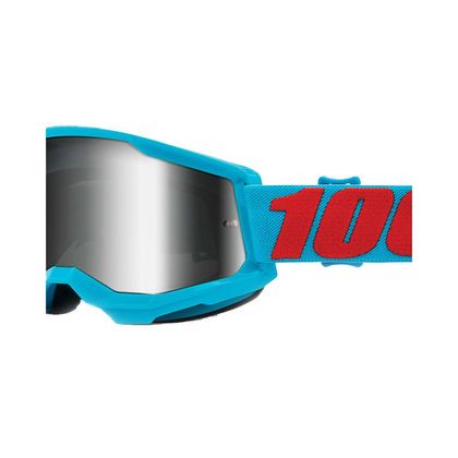 Gafas de motocross 100% STRATA 2 - SUMMIT - IRIDIUM SILVER 2023 - Azul / Rojo