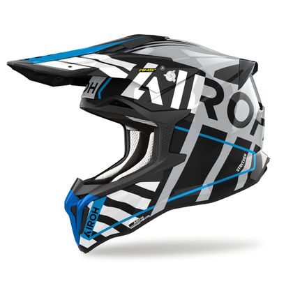 Casco de motocross Airoh STRYKER - BRAVE 2024 - Azul / Gris Ref : AR1358 