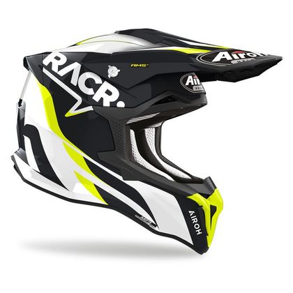 Casco de motocross Airoh STRYKER - RACR 2023 - Negro / Blanco Ref : AR1337 