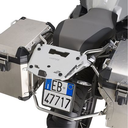 Coffre moto aluminium + porte bagage pour support plastique +
