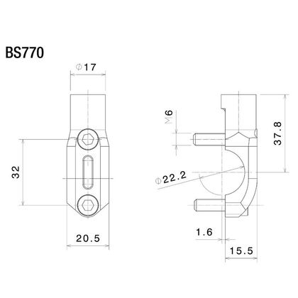 Soporte retrovisor Rizoma adaptador de retrovisor para manillar (22 mm) - Negro