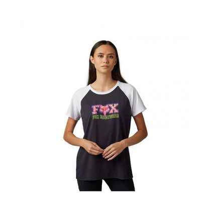 T-Shirt manches courtes Fox BARB WIRE RANGLAN FEMME - Noir Ref : FX4058 