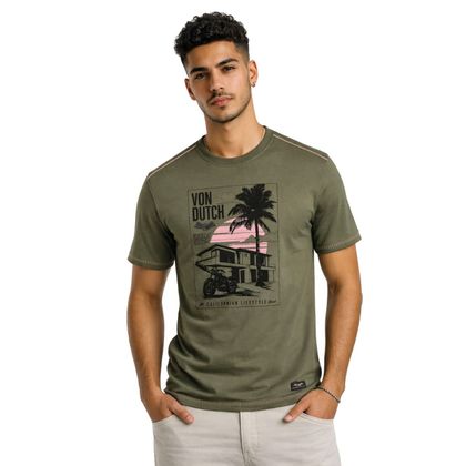 T-Shirt manches courtes Von Dutch PALM - Vert Ref : VDH0463 