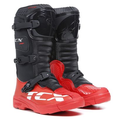 Bottes cross TCX Boots COMP KID - BLACK/RED - Noir / Rouge Ref : OX0349 
