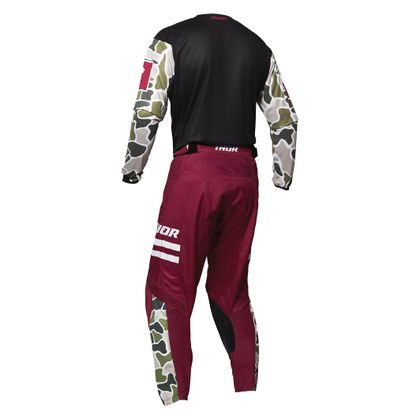 Pantalón de motocross Thor PULSE - FIRE - OFFROAD - BLACK MAROON 2020