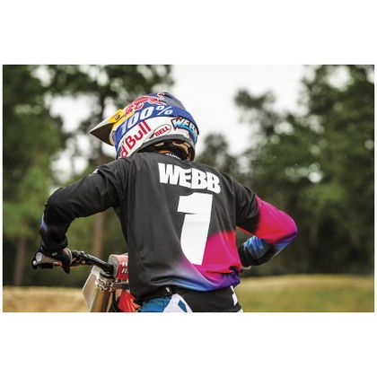 Camiseta de motocross Thor PULSE - GLOW - OFFROAD - BLACK 2020