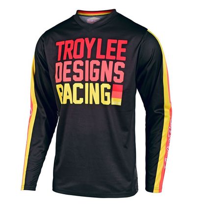 Camiseta de motocross TroyLee design GP YOUTH - PRE-MIX 86 - BLACK YELLOW Ref : TRL0396 