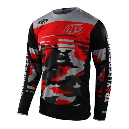 Camiseta de motocross TroyLee design GP FORMULA CAMO BLACK/ROCKET RED 2022 Ref : TRL0724 