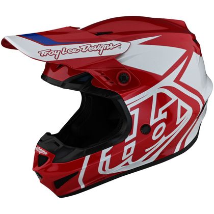 Casco de motocross TroyLee design GP POLYACRYLITE OVERLOAD RED/WHITE 2022 Ref : TRL0788 