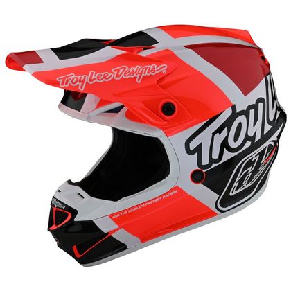 Casco de motocross TroyLee design SE4 POLYACRYLITE MIPS QUATTRO RED/CHARCOAL 2022 Ref : TRL0781 