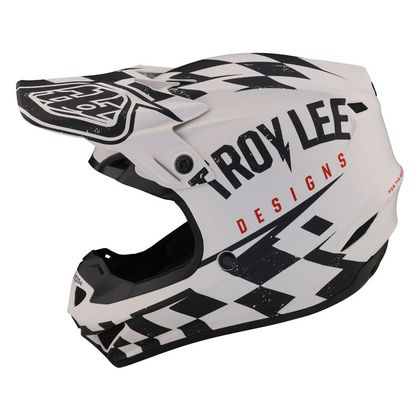 Casco de motocross TroyLee design SE4 POLYACRYLITE RACE MIPS 2024 - Blanco / Negro