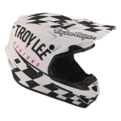 Casco de motocross TroyLee design SE4 POLYACRYLITE RACE MIPS 2024 - Blanco / Negro