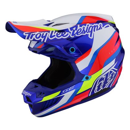 Casco de motocross TroyLee design SE5 ECE COMPOSITE OMEGA MIPS 2023 - Azul Ref : TRL0911 