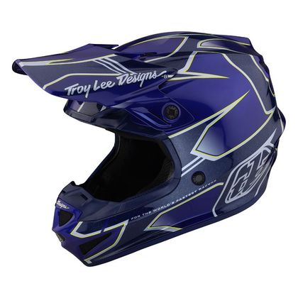 Casque cross TroyLee design SE4 POLYACRYLITE MATRIX MIPS YOUTH - Bleu Ref : TRL0895 