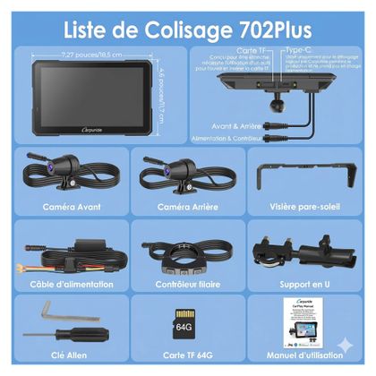 Ecran connecté Carpuride W702Plus - Carplay®/Android Auto™ - 7 pouces Universel