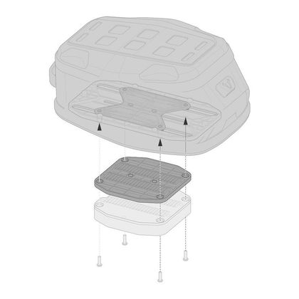 SW-MOTECH PRO tank ring elevation element. + 6 mm Universal Turntable - Black