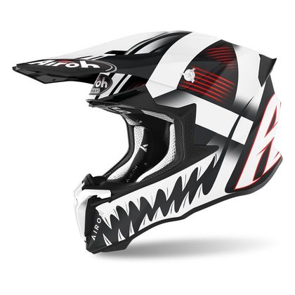 Casco de motocross Airoh TWIST 2.0 - MASK 2023 - Blanco / Negro Ref : AR1238 