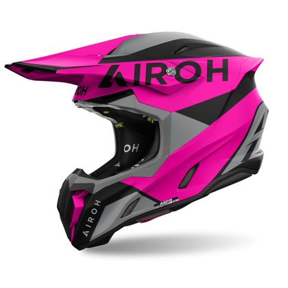 Casco de motocross Airoh TWIST 3 - KING 2024 - Rosa / Blanco Ref : AR1371 
