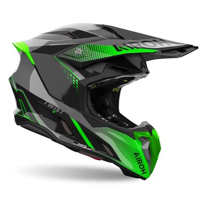 Casco de motocross Airoh TWIST 3 - SHARD 2024 - Negro / Verde