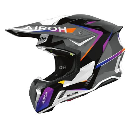 Casque cross Airoh TWIST 3 - HUSTLE 2026 - Noir / Violet Ref : AR1536 