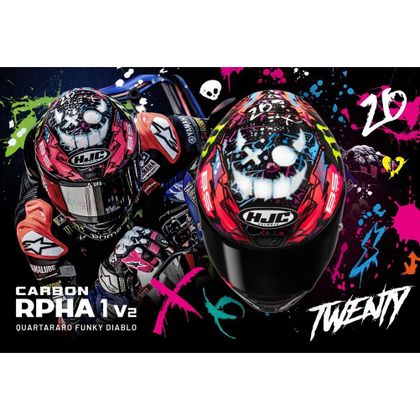 Casque intégral HJC RPHA 1 V2 - FUNKY DIABLO - Multicolore