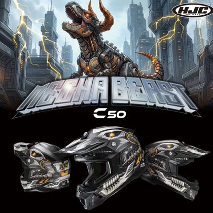 HJC C50 - MECHA 2026 Crosshelm - Zwart / Grijs