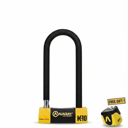 Antivol Auvray Pack ANTIVOL SRA U K10 - 85X250 + BLOCK DISC ALARME B-LOCK-06 Mini Yellow Universel