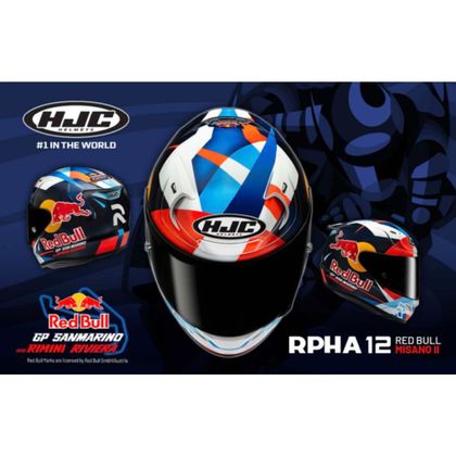 HJC RPHA 12 - RED BULL MISANO GP II Integralhelm - Rot / Blau