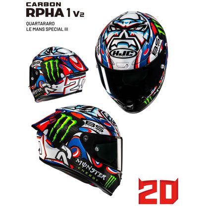 Casque intégral HJC RPHA 1 V2 - QUARTARARO LE MANS 3 - Rouge / Bleu