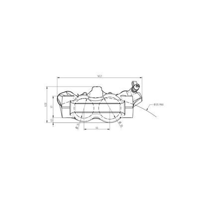 Etriers de frein Accossato radial monobloc droit forgé 100mm avec plaquettes céramiques Universel - Noir