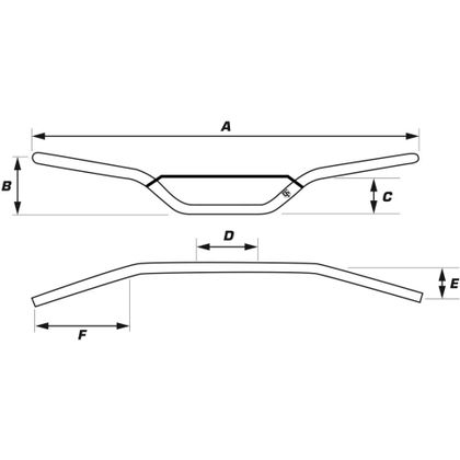 UP Design Alu ATV 28.6MM Universal Handlebars - Black