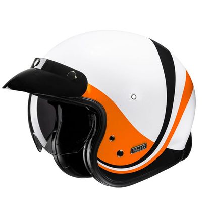 Casque jet Hjc V31 - EMGO - Blanc / Orange Ref : HJ1118-CMC77 