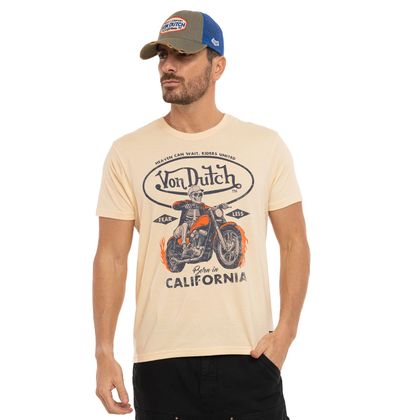 Von Dutch ANGST Kurzärmeliges T-Shirt - Beige Ref : VDH0460 