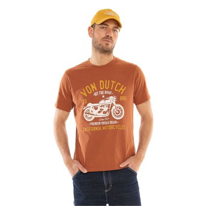 T-Shirt manches courtes Von Dutch HIT - Marron Ref : VDH0239 