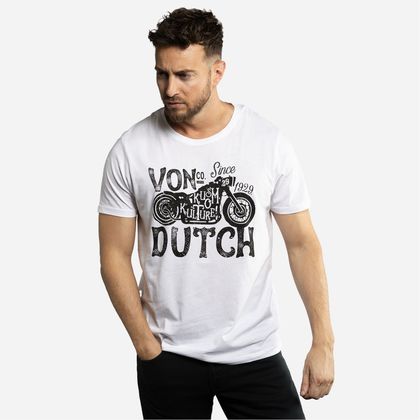 T-Shirt manches courtes Von Dutch LOG - Blanc Ref : VDH0242 