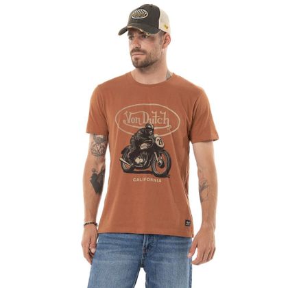 T-Shirt manches courtes Von Dutch RACER - Orange Ref : VDH0353 
